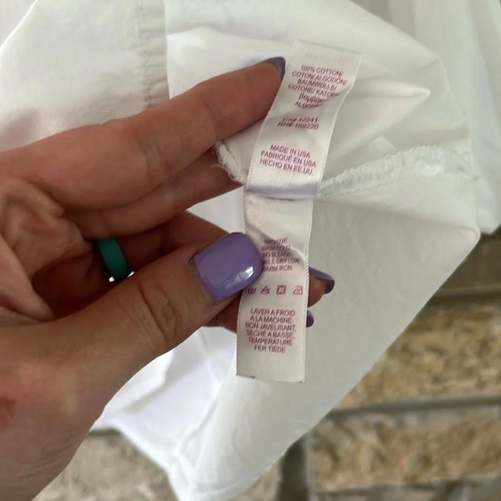 VELVET by Graham & Spencer White Off-the-Shoulder Women's Top Puff Sleeves Med - Picture 9 of 14